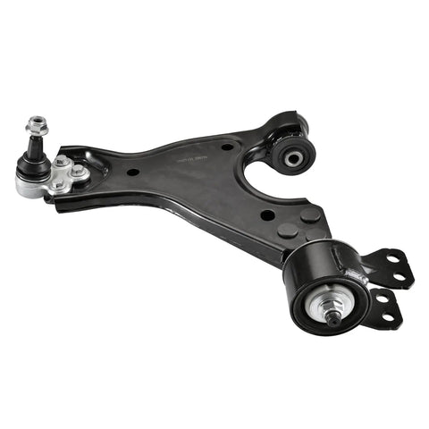 Front End Control Arm Kit With Ball Joint Assemblies, Front Outer Tie Rod Ends And Sway Bar Links For 2008-2017 Buick Enclave, Chevrolet Traverse, GMC Acadia And Saturn Outlook 6 Piece Direct Fit Replacement black steel control arm with ball joint