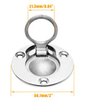 Round Flush Pull Ring Handle 316 Stainless Steel Recessed Pull For Boat Hatch Latch And Furniture Doors 50.7mm Diameter