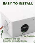 Rugged Outdoor ABS Junction Box Waterproof Case For Wires And DIY Projects, Shockproof Mini Storage, IP Rated Protection, Weatherproof Electrical Box, Compact 3.15x3.15x1.97 Inch, Built To Last, white ABS box with 25mm cable entry