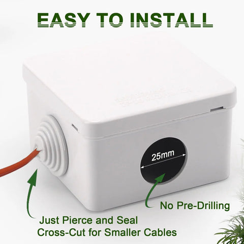 Rugged Outdoor ABS Junction Box Waterproof Case For Wires And DIY Projects, Shockproof Mini Storage, IP Rated Protection, Weatherproof Electrical Box, Compact 3.15x3.15x1.97 Inch, Built To Last, white ABS box with 25mm cable entry