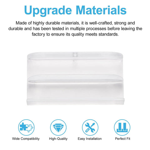 Transparent Sliding Shower Door Bottom Track For 7/16 Inch Glass No Sweat Setup Slick Smooth Glide Plastic Guide Rail Easy Drop In 2 Pack clear durable material close-up view