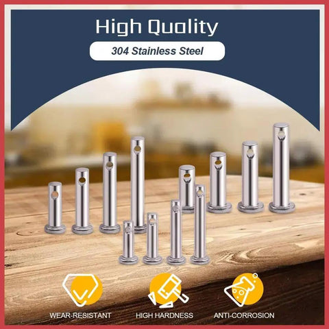 12 Size 304 Stainless Steel Clevis Pins Kit With Flat Head Fasteners M3 M4 M5 Assorted Link Hinge Pins For Automotive And DIY Projects Built To Last