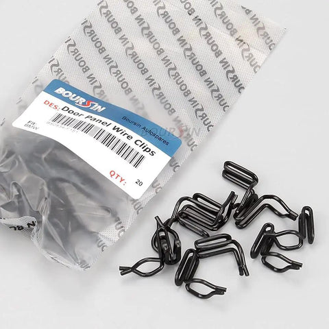 Black metal spring clips from 30Pcs Door Trim Panel Fasteners Retainer Clips Set For Classic Chrysler Dodge Plymouth And Ford Cars Trucks Vans Seven Eighths Inch Metal Spring Black Durable Easy Install Interior Trim Repair Kit.