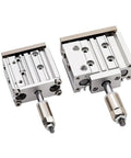 MGPM Series Heavy Duty Pneumatic Cylinder With Adjustable Stroke And Rod Mounted Guide Slick Three Axis Air Actuator Built Like A Tank For Reliable Shop Floor Performance And Quick Installations 1 Piece, showcasing two sizes.