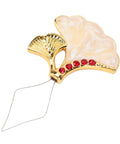 Ginkgo Leaf Needle Threader Metal Quick Threading Tool For Sewing And Knitting, red finish, close-up