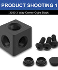 12 Pack 3030 Three Way Corner Cube For Aluminum Extrusion T Slot And V Slot Hardware With Screws And Nuts Black