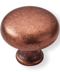 Antique Copper Cabinet Knob in zinc alloy, part of 10 Pack Center Mount 1-1/4 Inch Vintage Retro Drawer and Kitchen Cabinet Pull Hardware.