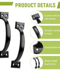 Six Pack 5.43 Inch Metal Gate Handle Replacement Kit Matte Black Barn Door Handles Exterior Drawer Cabinet Pulls detail