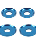 Blue Anodized Skateboard Truck Cup Washer Kit For Replacing Worn Washers And Customizing Your Deck Setup, two upper two lower washers