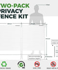 Diagram showing two-pack privacy fence kit dimensions 36 by 45 inches; suitable for AC units, trash cans, pool equipment.