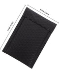 Black Padded Bubble Mailer Envelopes 12x18 inches with bubble texture and size markings on white background