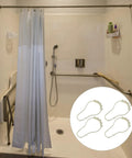 Shower Curtain Hooks Beads Set With Glide Rollers 15 Piece Metal Curtain Rings For Bathrooms Gold Iron Bead Decor Easy Slide