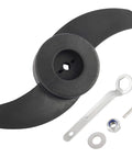 Two Blade Nylon Propeller For Electric Trolling Motor Outboard Power Prop Kit Includes Prop Pin And Nut Black Finish 2.9 Hub 3.2 Outer Diameter Built For Towing And Freshwater Fun, black two-blade propeller with accessories