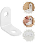 Stainless Steel Right Angle Corner Brackets 24 Pack with Screws White Finish for Wood Shelves installation example