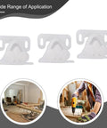 3 Pack Spring Loaded Door Latch Ball Roller Catch Set In White ABS Plastic For Cabinets, Cupboards, with workshop background