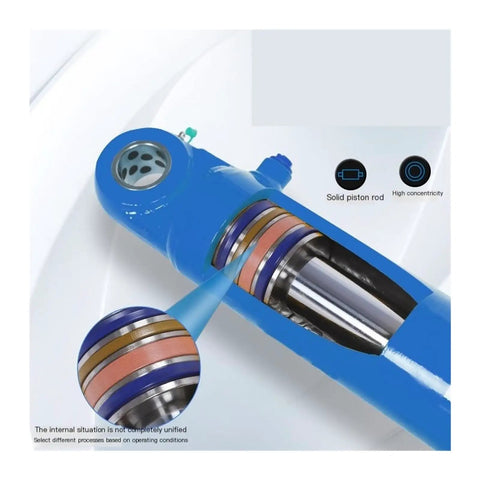 Cross-section of Heavy Duty 100 Ton Hydraulic Cylinder With Front Flange Mount Two Way Oil Return One Way High Pressure Electric Lift