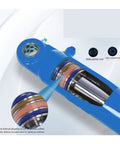 Beefy Tonnage Hydraulic Cylinder 100T Front Flange Two-Way Oil Top cutaway showing internal components and connectors