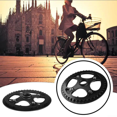 Heavy Duty 42 Tooth Steel Chainring Fits 104 Bcd Cranks For E-Bike Motor Upgrades Like Bafang M200 M215 M300 And M315 With Smooth Shifting Power Gears, black steel chainring shown