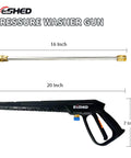 Heavy Duty Pressure Washer Gun Kit With 37 Inch Extension Wand, M22 Fitting, Five Nozzle Tips, 3000 PSI Power Washer Hand Gun For Tough Outdoor Cleaning