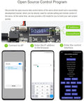 Open source control program for 30Kg High Torque Serial Bus Servo Motor With 360 Programmable Magnetic Encoder, showing setup steps on phones.
