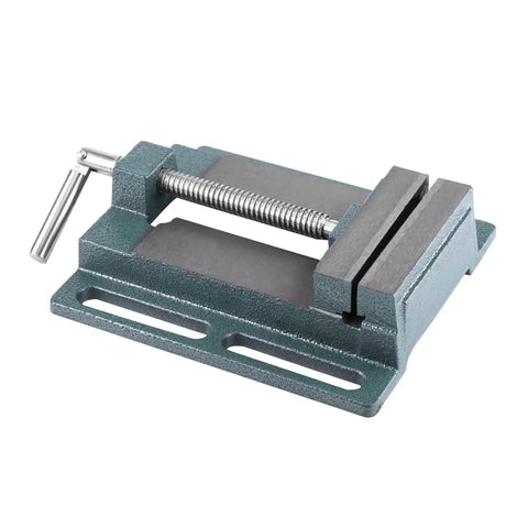 Heavy Duty Drill Press Vise For Milling Machines, Robust Bench Clamp With Smooth Guided Jaw Movement, 4 Inch Opening