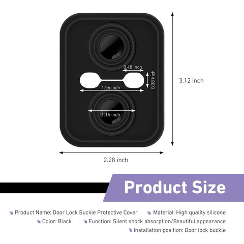 Silicone Car Door Strike Protectors Four Pack Heavy Duty Shock Absorbing Latch Covers To Quiet The Slam And Block Vibration Universal Fit For Your Daily Driver Ride Black measurement image showing dimensions 3.12x2.28 inches.