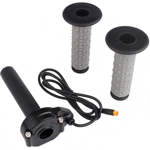 Top Notch Ebike Full Twist Throttle Grip Set With Knobby Particle Texture For 22 Mm Handlebars Perfect Upkeep Ride And Fast Electric Bike Swapping, black 22mm grips with cable