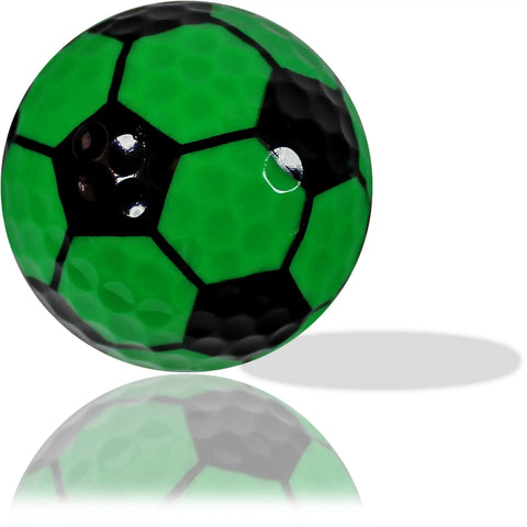 Green Soccer Themed Novelty Golf Balls 12 Pack For Players Coaches Fans On The Course Standout 360 Degree Soccer Design