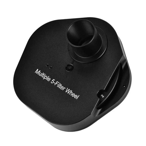 1.25 Inch 5 Position Manual Filter Wheel For Telescope Eyepieces With T2 Mount Camera Adapter, black aluminum alloy design