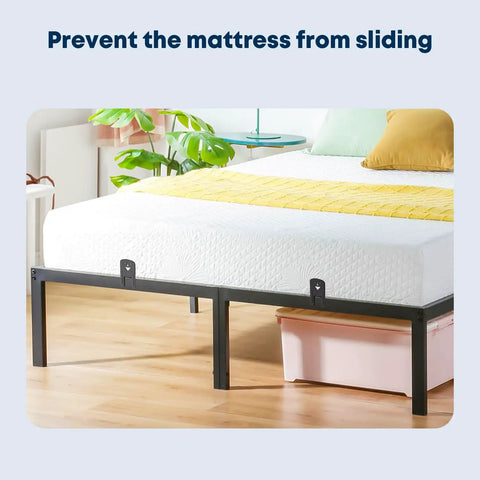 Adjustable Non Slip Mattress Grips Six Piece Set Keeps Your Heavy Bedding Locked In Place With Super Grippy Adjusters And Cute Cartoons That Stop The Midnight Slide on a metal bed frame.