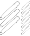 Get Your Duds Locked Down With These 50 Heavy Duty Iron Safety Pins, Retro Silver Brooch Clips For Jackets And Cardigans, Perfect For Outdoor Adventures And Industrial Grind Without Any Drama Or Failures. Silver steel safety pins in various sizes.