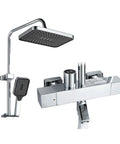 CUTPOIY Thermostatic Shower System, Shower Faucet Set with LED Digital Display, Wall-Mounted Brass Rain Shower.