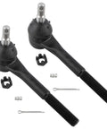 Six Piece Front Inner And Outer Tie Rod Ends With Adjusting Sleeves For Ford Crown Victoria Lincoln Town Car Mercury Grand Marquis 1995 1996 1997 1998 1999 2000 2001 2002 Replacement Kit ES3494 ES3495 ES3311, black steel ends