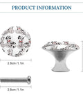 Dalmatian Cabinet Knobs 2 pack round drawer pulls, stainless steel, 2.8cm diameter shown with screw, cool style vibe