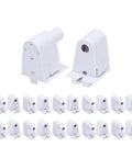 10 Pair T8 FA8 Single Pin Tombstone Lamp Sockets For Eight Foot LED Tubes, white connectors for easy installation.