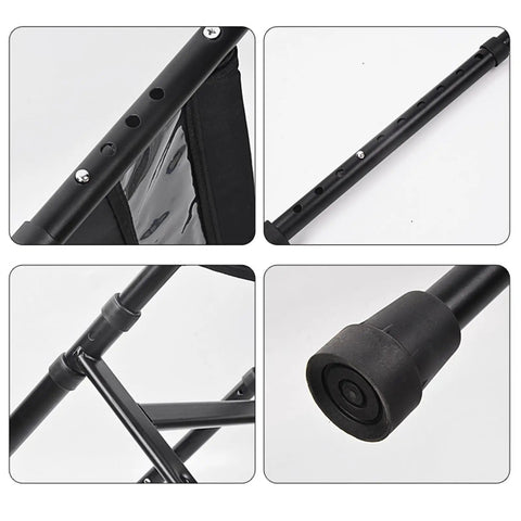 Adjustable Bed Rail With Motion Sensor LED Light Safety Grab Bar details, including storage pocket and rubber foot.
