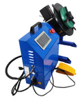 Build Tough Rotary Welding Positioner With Plug And Play Plc Touchscreen 50 Kg Capacity and control panel from a side angle.