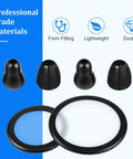 Two Sets Stethoscope Replacement Parts For Adult And Pediatric Diaphragms With Silicone Ear Tips Includes Two Adult Diaphragms Two Pediatric Diaphragms And Eight Replacement Ear Tips Black