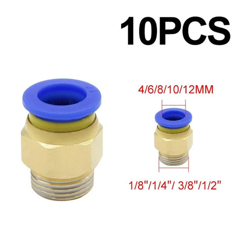 Shop Ready Universal Pneumatic Quick Release Air Line Connector Fitting For 4mm 12mm Tubing With 1/8 To 1/2 Inch Npt Threads built tough connection fitting