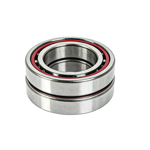 One Pair 7002C Angular Contact Bearings 15X32X9Mm Sealed ABEC-7 with red seals, designed for CNC tools and high-speed spindles.
