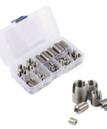 Top Notch Stainless Steel Self Tapping Thread Inserts And Repair Kit For M3 To M12 Bolts With Rock Solid Grip Plus Vibration Resistant Design That Keeps Everything Locked Tight And Ready For Any Heavy Duty DIY Or Professional Job Today. stainless thread insert kit in plastic organizer