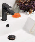 Vessel Sink Drain With Pop Up Stopper And Detachable Basket Strainer No Fuss Anti Clog Drain Assembly With Overflow Oil Rubbed Bronze Finish in modern sink