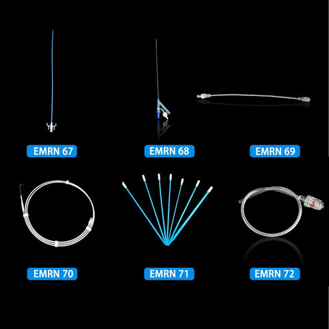 Bulk 500 Pack Catheter Clamps For Luer Lock And Catheter Systems Tube Clamps on black background, six different types displayed.