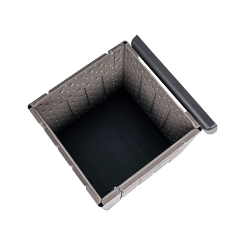 Versatile Outdoor Storage Cube Deck Box Doubles As Cozy Bench Seat And 25 Gallon Capacity Weather Resistant Patio Organizer showing inner storage space.