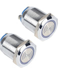 Waterproof Red LED Flash Alarm Buzzer 12V DC With Metal Enclosure 60dB Loud Intermittent Beep For Electrical Control Panels And DIY Projects 19mm Mount Hole 2 Pack, two metal buzzers