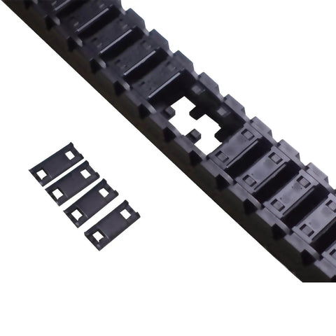 One Meter Openable 18x25mm Low Noise Drag Chain Cable Carrier For 3D Printers And CNC Machines with baffles shown