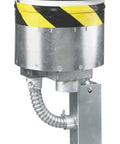 Fire Rated Poke Through System Recessed Floor Conduit Sleeve Die Cast Aluminum Cover with yellow safety tape and flexible conduit.