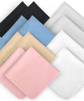 CONLI 12-pack microfiber cleaning cloths for eyeglasses, 20x20 cm, assorted colors.