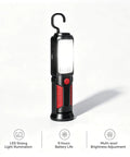 Go To Rechargeable LED Work Light With Magnetic Base And Hanging Hook Portable Waterproof All Purpose Flashlight in red with hook