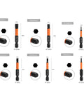 Must Have 7-Piece S2 Alloy Steel Hex Drive Bit Set For Impact Drivers And Electric Drills With Magnetic Tips, Heat Treated Wear Resistant Bits Designed To Stop Breakage And Handle Heavy Duty Work Today, 7-piece 50mm set